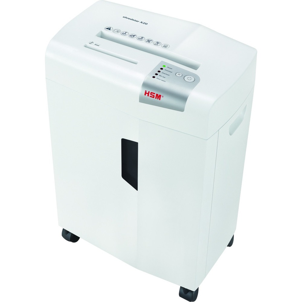 HSM1051123 - The epitome of function meets affordability, shredstar X20 Cross-Cut Shredder provides quiet and powerful data security. Simple-to-use features come in a convenient design. It is ideal for personal/home office use. This convenient, office document shredder with cross-cut and separate CD cutting unit reliably shreds files and CDs/DVDs. It powers through 20 sheets of paper, creating 407 cross-cut/confetti-cut particles per page and dropping them in a 6.9 gallon bin. Shredder is also equipped with anti-jam technology, LED indicator to show operating status and light barrier for automatic start/stop. Quiet operation minimizes noise in your office area.