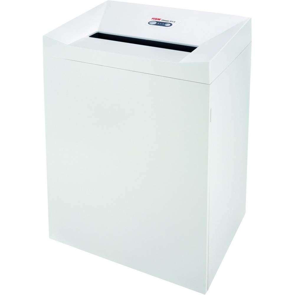 HSM1458133O - Professional shredder meets DOD and NSA/CSS 02-01 and 04-02 mandatory security requirements. High-quality materials provide security and durability. Cutting rollers are made of hardened solid steel. Anti-Jam technology easily and quickly reverses paper if machine is overloaded. Auto start activates via electronic eye. Auto stop with LED is triggered automatically when bin is full or door is open. Powerful, specially adjusted motor is designed for longer periods of use and has thermal protection for high performance. Tried-and-tested, closed tooth wheel drive prevents penetration of dirt and slows wear, increasing the service life. Enclosed housing protects against the spread of paper dust and allows quiet operation. Casters provide increased mobility and shared use. External auto-oiler is included. Shredder uses a 31.7-gallon capacity shred bag.