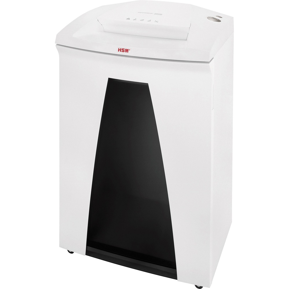 HSM1844113O - Premium document shredder in an elegant design provides for data security in an open-plan office. With a powerful, continuous-duty drive and anti-paper jam function, it reliably and quietly shreds up to 12 sheets from up to eight people. Securio B34 HS L6 Cross-Cut Shredder also meets DOD and NSA/CSS 02-01 mandatory security requirements. High-quality materials deliver safety and durability. Cutting rollers are made of hardened solid steel. In standby mode, intelligent control program EcoSmart ensures an exceptionally low power consumption of 0.1 watt. Enjoy convenient, effortless removal and emptying of the 26.4-gallon collection bag. Mobile shredder also includes a light barrier for automatic start/stop; level indicator through inspection window in the waste container; and an external oiler.