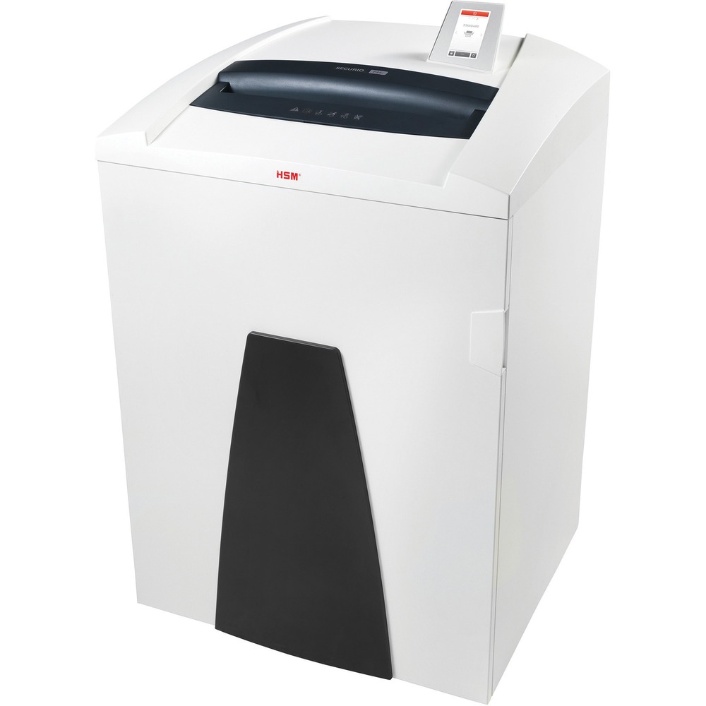 HSM1872103 - This large-capacity, Securio Micro-Cut Shredder with a 55-gallon collection volume reliably processes generous amounts of paper to accommodate entire departments and office floors. Optimized cutting device technology destroys up to 30 sheets of paper, creating 2,116 micro-cut particles per page. Durable blades are also capable of shredding staples, paper clips, credit cards, discs and USB sticks. Automatic paper feed with overload protection reduces paper jams for consistent performance. Continuous-duty operation ensures continual shredding with no downtime. Sleep mode and automatic shutdown keep your operating cost to a minimum. Quiet operation minimizes noise development to prevent distracting others in quiet locations. Inspection window allows you to monitor the fill level of the waste bin to prevent overfilling. Smooth-rolling casters allow you to easily transport this shredder from room to room.