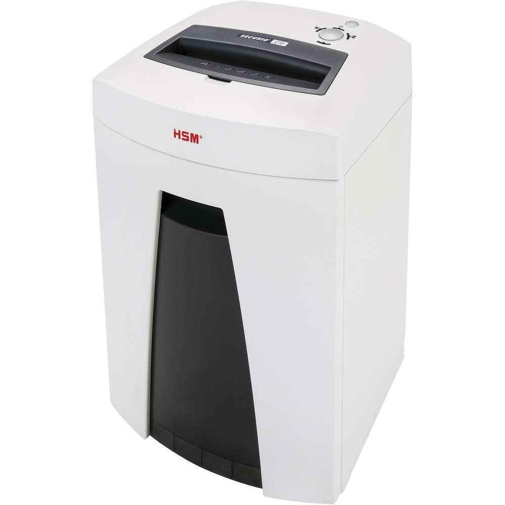 HSM1912123 - Securio Cross-Cut Shredder is compact, functional and convenient to meet the needs of demanding users in private sectors or small offices. Optimized cutting device technology destroys up to 9 sheets of paper, creating 603 micro-cut particles per page. Hardened steel cutting rollers easily cope with staples, paper clips and credit cards. Automatic paper feed with overload protection reduces paper jams for consistent performance. In standby mode, EcoSmart ensures exceptionally low power consumption of just 0.1 watt. Quiet operation minimizes noise development to prevent distracting others in quiet locations. Inspection window allows you to monitor the fill level of the waste bin to prevent overfilling.