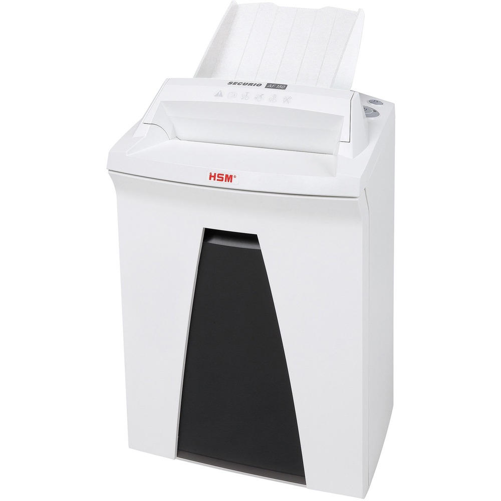 HSM2082113 - Securio Micro-Cut Shredder destroys stacks of paper up to 150 sheets as well as single sheets of paper effortlessly while saving you time. Induction-hardened, solid steel cutting rollers are highly durable to easily cope with staples and paper clips. Autofeeder ensures your stacks of paper are shredded reliably and in a time-saving manner. Specially developed intake and transport rollers use Nanogrip technology to allow sheets to be pulled in consistently from stacks of paper. Powerful motor ensures a high cutting capacity and reliable continuous operation. In standby mode, EcoSmart ensures exceptionally low power consumption of just 0.1 watt. Automatic return eliminates paper jams and ensures smooth operation. Integrated light barrier automatically starts the device when paper is introduced into the feed and automatically stops it after shredding is complete. Inspection window allows you to monitor the fill level of the waste bin to prevent overfilling.