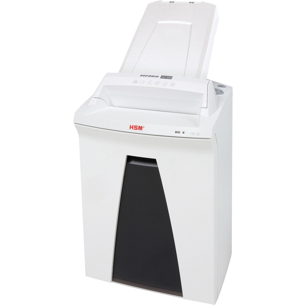 HSM2092113 - Securio Micro-Cut Shredder destroys stacks of paper up to 300 sheets as well as single sheets of paper effortlessly while saving you time. Induction-hardened, solid steel cutting rollers are highly durable to easily cope with staples and paper clips. Autofeeder ensures your stacks of paper are shredded reliably and in a time-saving manner. Specially developed intake and transport rollers use Nanogrip technology to allow sheets to be pulled in consistently from stacks of paper. Powerful motor ensures a high cutting capacity and reliable continuous operation. In standby mode, EcoSmart ensures exceptionally low power consumption of just 0.1 watt. Automatic return eliminates paper jams and ensures smooth operation. Integrated light barrier automatically starts the device when paper is introduced into the feed and automatically stops it after shredding is complete. Inspection window allows you to monitor the fill level of the waste bin to prevent overfilling.