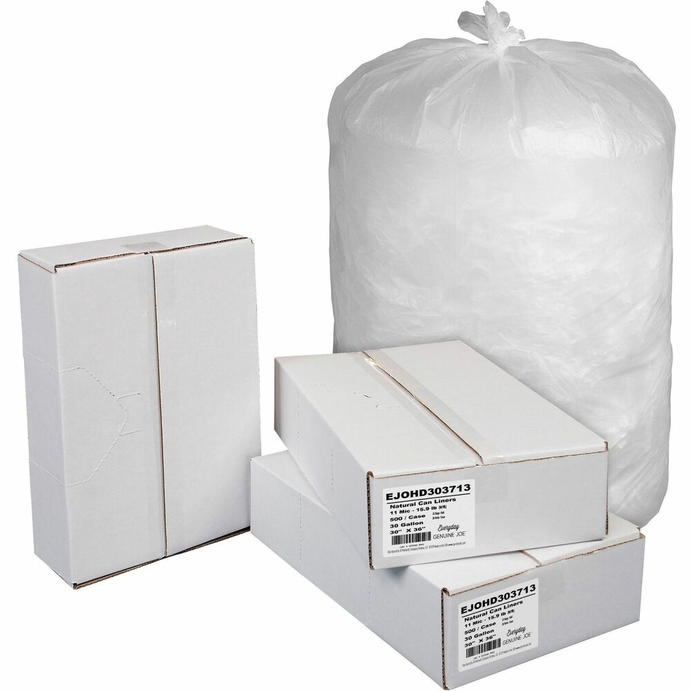 EJOHD303713 - High-density can liners are made with high-quality, 11 micron thick resin for greater puncture-resistance. They are ideal for light office waste and shredded paper. Star-seal bottom allows even weight distribution and easy removal from 20 to 30 gallon receptacles. Can liners come in compact coreless rolls for easy dispensing.