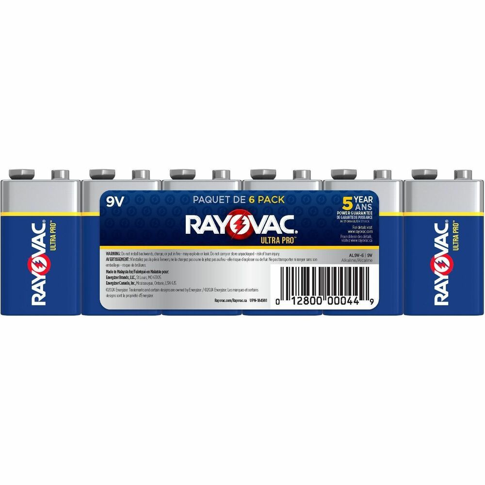 RAYAL9V6 - Engineered for professional use, Ultra Pro 9 Volt Batteries are long-lasting - plain and simple. These alkaline batteries perform in high-use equipment like flashlights and wireless devices. The packaging is easy to open and helps protect and organize the batteries so they're ready when you need them. With a 10-year shelf life, you can depend on Ultra Pro for the long haul. More from the Manufacturer