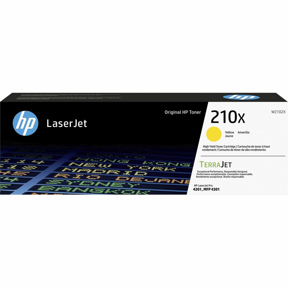 HEWW2102X - Original HP TerraJet Toner features efficient toner use for less waste and outstanding quality printing with an increase in vivid colors, natural-looking images and sharper details. Highly efficient toner particles with protective shell and low-melt formula deliver more true-to-life colors and sharper details. Innovative toner particle design works efficiently so you get more pages per cartridge size. Printer calibrations take less time in HP Color LaserJet Pro and Enterprise series with HP TerraJet Toner Cartridges compared to predecessor. Toner cartridge is compatible with HP Color LaserJet Pro 4201dn, Pro 4201dw Wireless, Pro MFP 4301fdn and Pro MFP 4301fdw Wireless Printers. Tamper-resistant, HP proprietary firmware and secure cartridge chips ensure you're getting a genuine HP cartridge, TerraJet Cartridges and packaging are also designed for a low-carbon footprint with reduced plastic and energy use.