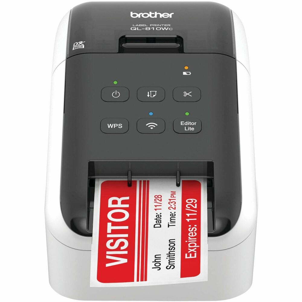 BRTQL810WC - Ultra-Fast Wireless Label Printer helps busy professionals easily tackle a variety of labeling tasks. Create amazing black/red labels using the included DK-2251 Continuous Length Black/Red on White Paper Tape. Print labels for packages, envelopes, file folders, name badges, postage and more. Ultra-fast label printer builds up to 110 standard address labels per minute with black text at 300 dpi. Built-in wireless interface offers easy connectivity to print from virtually anywhere or share on a network. Brother's network management tools and software kits easily integrate to manage on any network. Create and print custom labels from your smartphone using Brother iPrint and Label app and a wireless connection. Optional lithium-ion battery (not included) provides a complete mobile solution. Use convenient, drop-in tape rolls that don't need ink or toner. Automatic cutter allows precise cutting. More from the Manufacturer