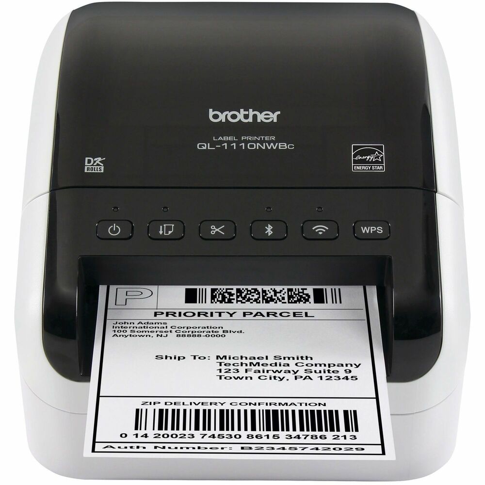 BRTQL1110NWBC - Wide Format Professional Label Printer is engineered with flexible connectivity options: Bluetooth, Ethernet and wireless interfaces. Business-quality label printer lets you create up to 4" wide paper labels for packages, envelopes, postage and more. Automatic crop function allows you to easily print product and bar-code labels from letter-size sheet templates on Windows devices only. Print up to 69 standard address labels per minute in black with a print resolution up to 300 x 300 dpi. Automatic cutter prints one or multiple labels at a time to help eliminate wasted label sheets. Download the Brother iPrint and Label app to wirelessly design labels with your mobile device. Direct thermal printing with tape rolls eliminates the need for expensive inks, toners or ribbons that need replaced. Use Brother Genuine Label Rolls for consistent, high-quality output. Label printer is compatible with Windows, Linux and Mac and integrates with Microsoft Word, Excel and Outlook. More from the Manufacturer