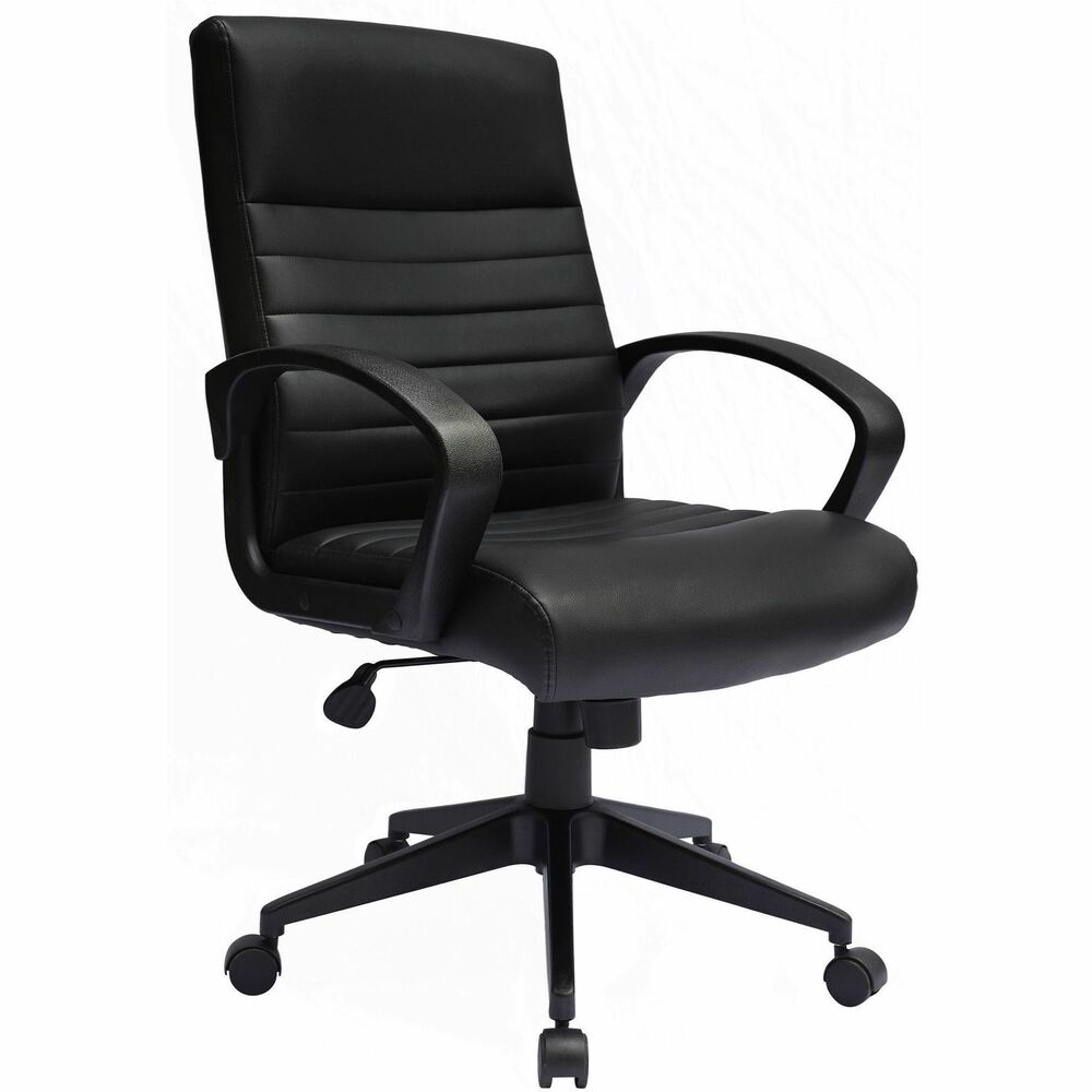 BOPB426BK - Ribbed Back Task Chair with polypropylene fixed arms offers exceptional features such as tilt tension, upright lock and pneumatic gas lift for easy height adjustments. CaressoftPlus vinyl is an ultra-soft, breathable upholstery that looks and feels like leather but is more durable and easy to clean. Sturdy, high-crown, 25" nylon base utilizes 2" dual-wheel casters for a smooth roll. Chair holds up to 275 lb.