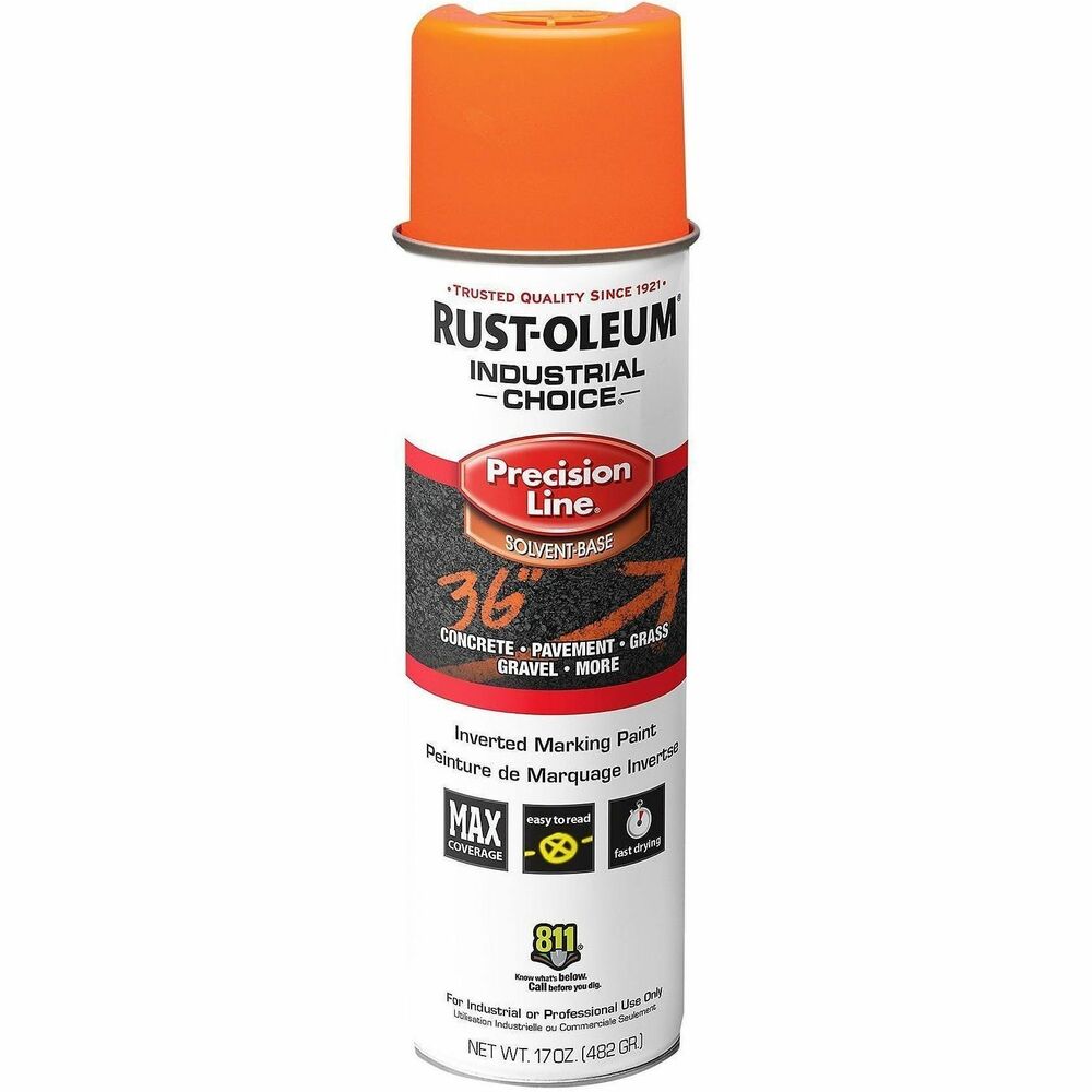RST203027V - Industrial Choice M1600 System Precision Line Inverted Marking Spray Paint lets you easily create bold, durable marks for construction, excavation, surveying and more. Solvent-based formula dries quickly and resists early fading and chalking. Marker paint adheres to both hot and cold surfaces with ease. Use on grass, gravel, dirt, concrete and more.