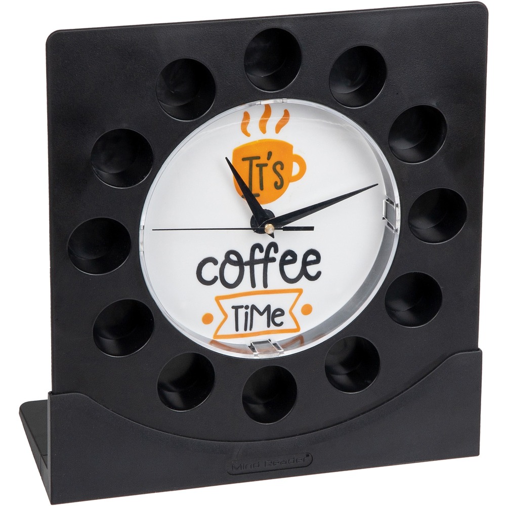 EMSPODCLOCK - Anchor Coffee Pod Holder with Clock stores up to 12 of your favorite, single-serve coffee pods while doubling as a kitchen clock. Dual design is great for breakrooms, kitchens and hotel coffee bars because it lets your guests and patrons see coffee types and the time with a simple glance. Get your clock ticking with one AA battery (not included). Clean the black plastic with mild soap and a wet cloth for the best clean, but avoid washing the mechanical components of the clock. Combine this coffee holder with other items from the Anchor Collection for a complete look.