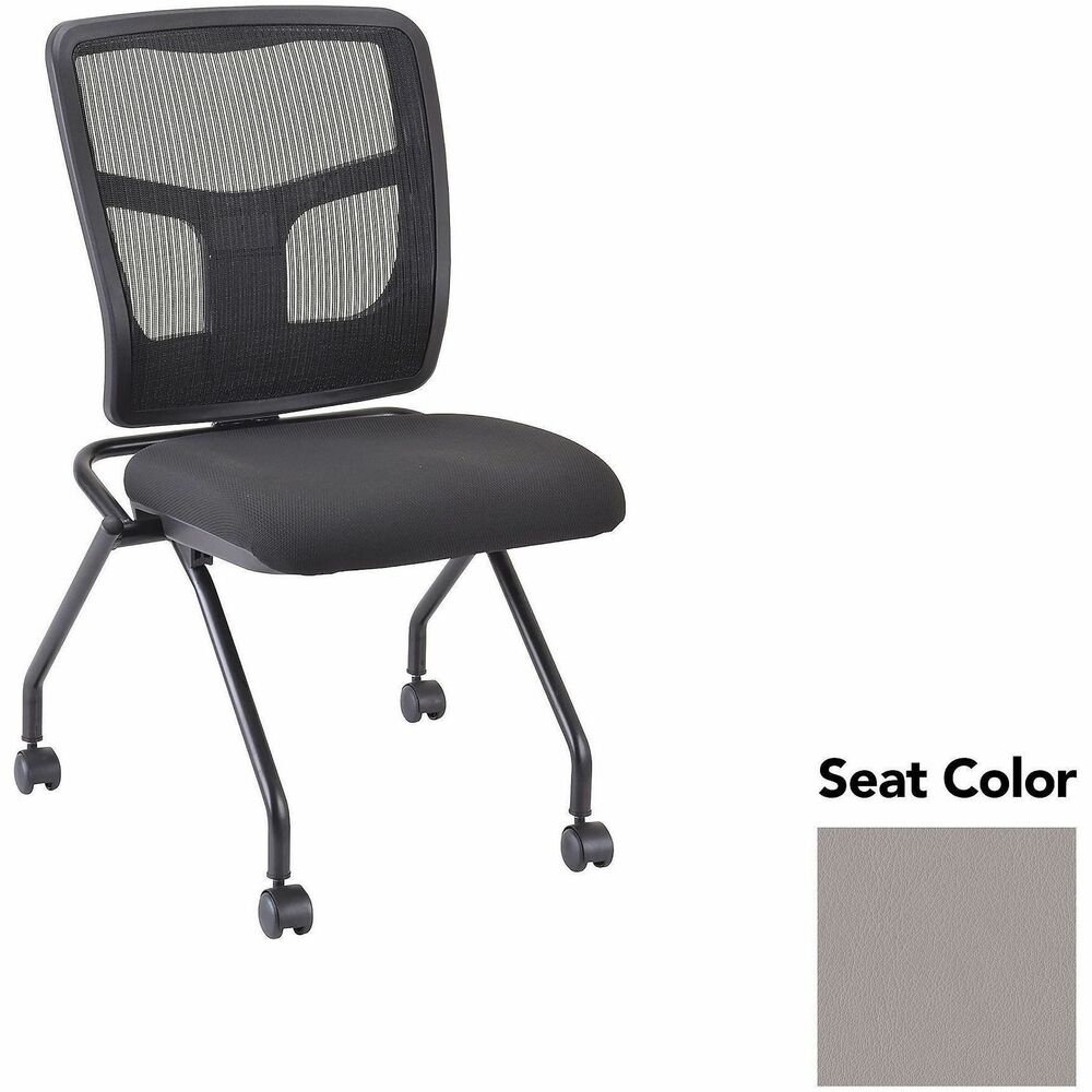 LLR84385071 - Versatile, nesting chairs work great in your training or reception area. Seat flips up to allow chairs to nest for space-saving storage. Mesh back and cushioned seat in Castillo Metal offer comfortable support. This Castillo vinyl is made of 100 percent polyurethane with an antimicrobial finish for more durable material and a backing made of 87 percent polyester and 13 percent cotton. Four legs include swivel casters for easy chair movement. Metal frame features a black powder-coat finish for durability. Weight capacity is 275 lb.