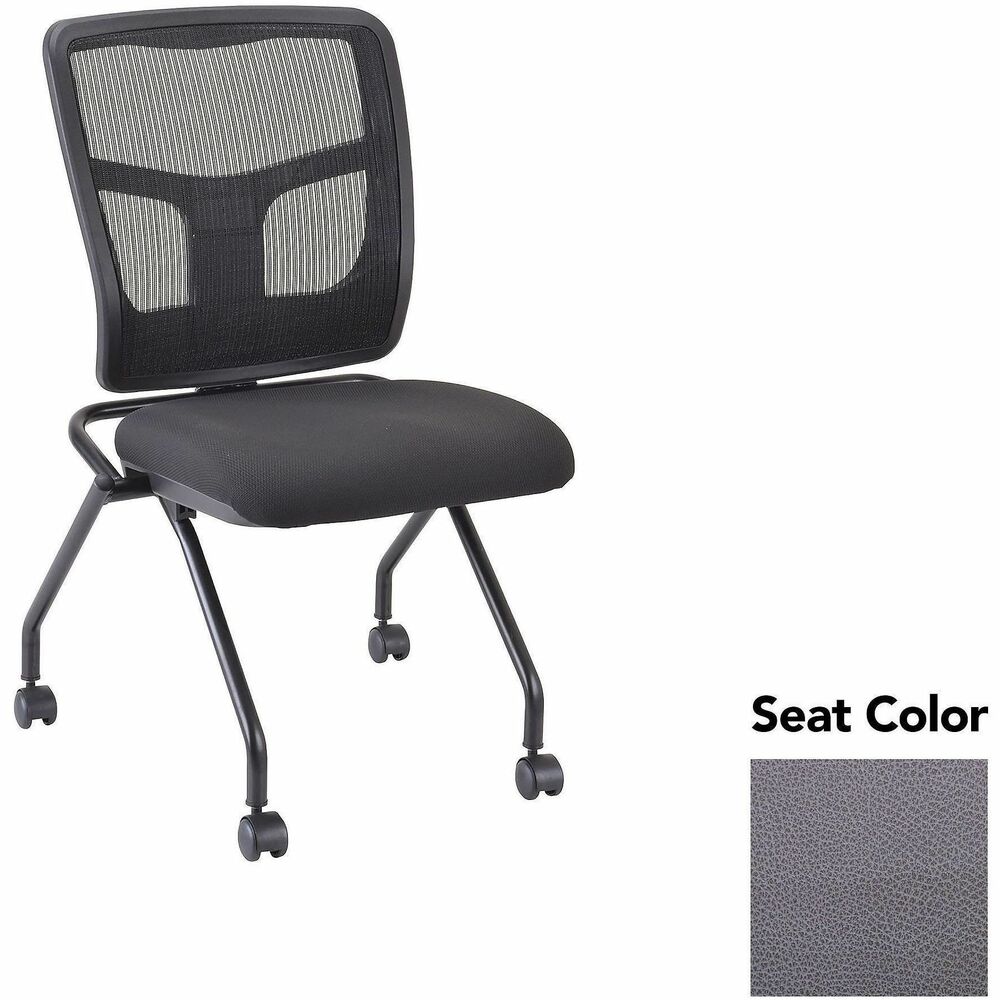 LLR84385101 - Versatile, nesting chairs work great in your training or reception area. Seat flips up to allow chairs to nest for space-saving storage. Mesh back and cushioned seat in Canyon Carbon offer comfortable support. Seat is upholstered In Canyon Antimicrobial Healthcare Vinyl for enhanced longevity and comfort. Four legs include swivel casters for easy chair movement. Metal frame features a black powder-coat finish for durability. Weight capacity is 275 lb.