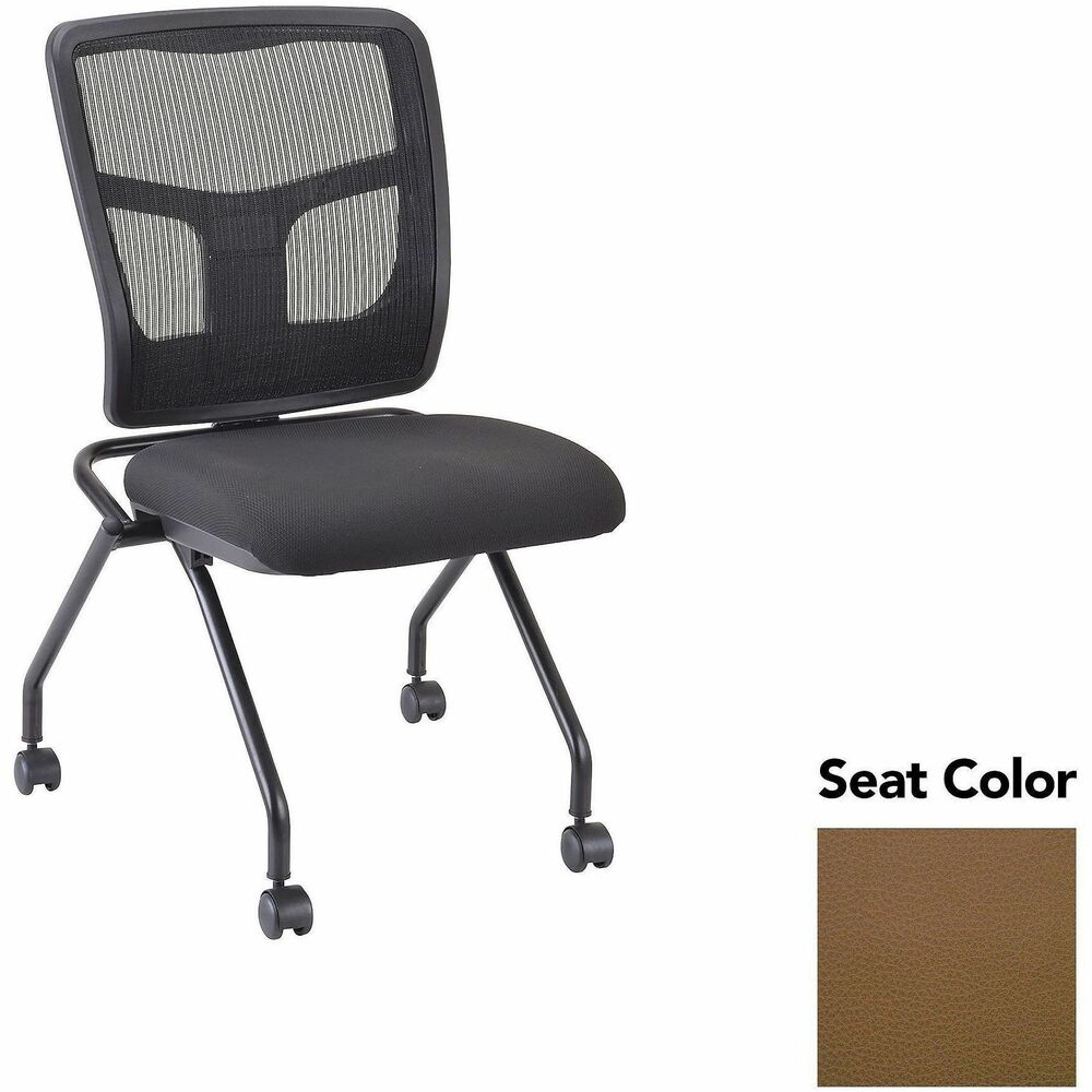 LLR8438528 - Versatile, nesting chairs work great in your training or reception area. Seat flips up to allow chairs to nest for space-saving storage. Mesh back and cushioned seat in Canyon Mudslide offer comfortable support. Seat is upholstered In Canyon Antimicrobial Healthcare Vinyl for enhanced longevity and comfort. Four legs include swivel casters for easy chair movement. Metal frame features a black powder-coat finish for durability. Weight capacity is 275 lb.