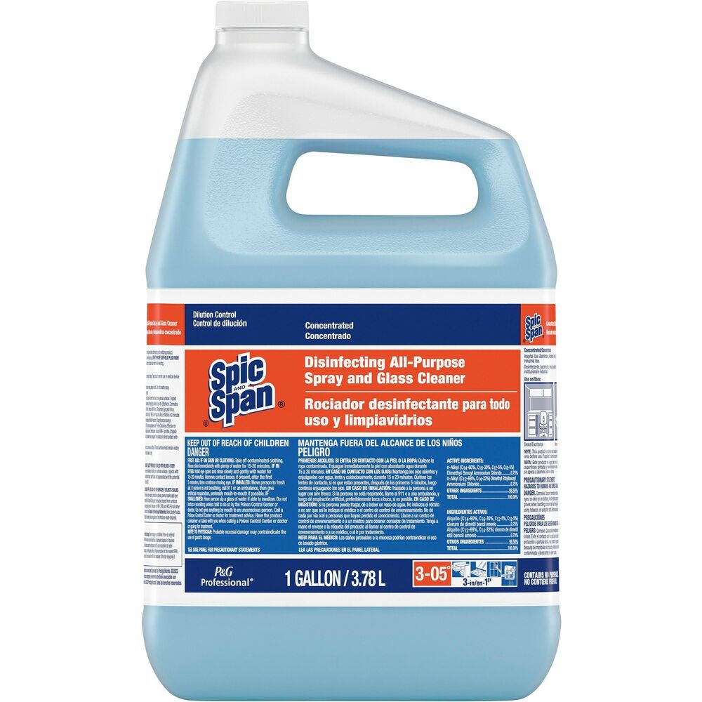PGC32535 - Spic & Span all-purpose cleaner concentrate offers heavy-duty power that cuts through grease to clean all hard surfaces including nonwaxed floors and countertops. It dries streak-free. Powerful formula disinfects, cuts grease and cleans glass. Hospital-grade disinfectant is effective against germs and requires no pre-cleaning step for general disinfection.