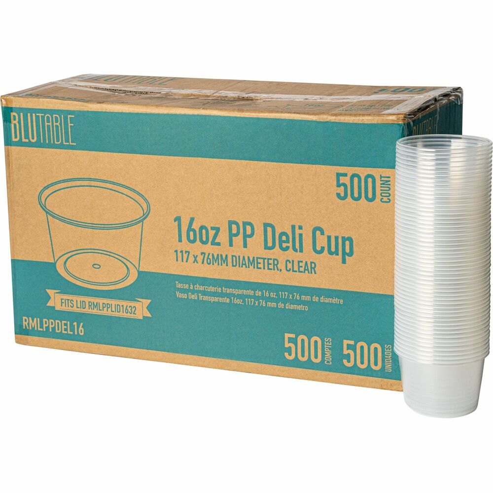 RMLPPDEL16 - Round Deli Tub Containers are made of durable, lightweight, extra-strength polypropylene. Microwave-safe material is translucent with a smooth finish to always see your stored food. They're perfect for takeout and reheating leftovers. Container lids are not included.