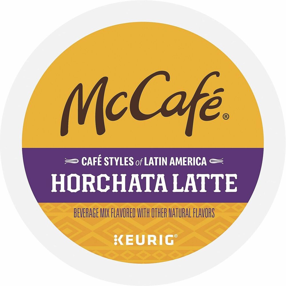 GMT9891 - Experience the authentic taste of Latin America anywhere with McCafe Horchata Latte. Part of Cafe Styles of Latin America, this delicious beverage is inspired by the unique flavors and vibrant culture of the region. It delivers the boldness of espresso with the unique flavor of horchata in a creamy blend of warm cinnamon, cardamom and sweet vanilla in one easy step. This medium-roast coffee is exceptionally rich, wonderfully balanced and refreshingly full-flavored. Because the coffee, sweetener and milk are already blended, all you have to do is brew on the 8 oz. setting and enjoy. It is made from 100 percent Arabica coffee and 100 percent responsibly sourced. Caffeinated coffee comes in airtight, recyclable K-Cups for single-cup brewing systems. K-Cups are easy to use. Simply shake and insert into your Keurig coffee brewer for a delicious cup of coffee.