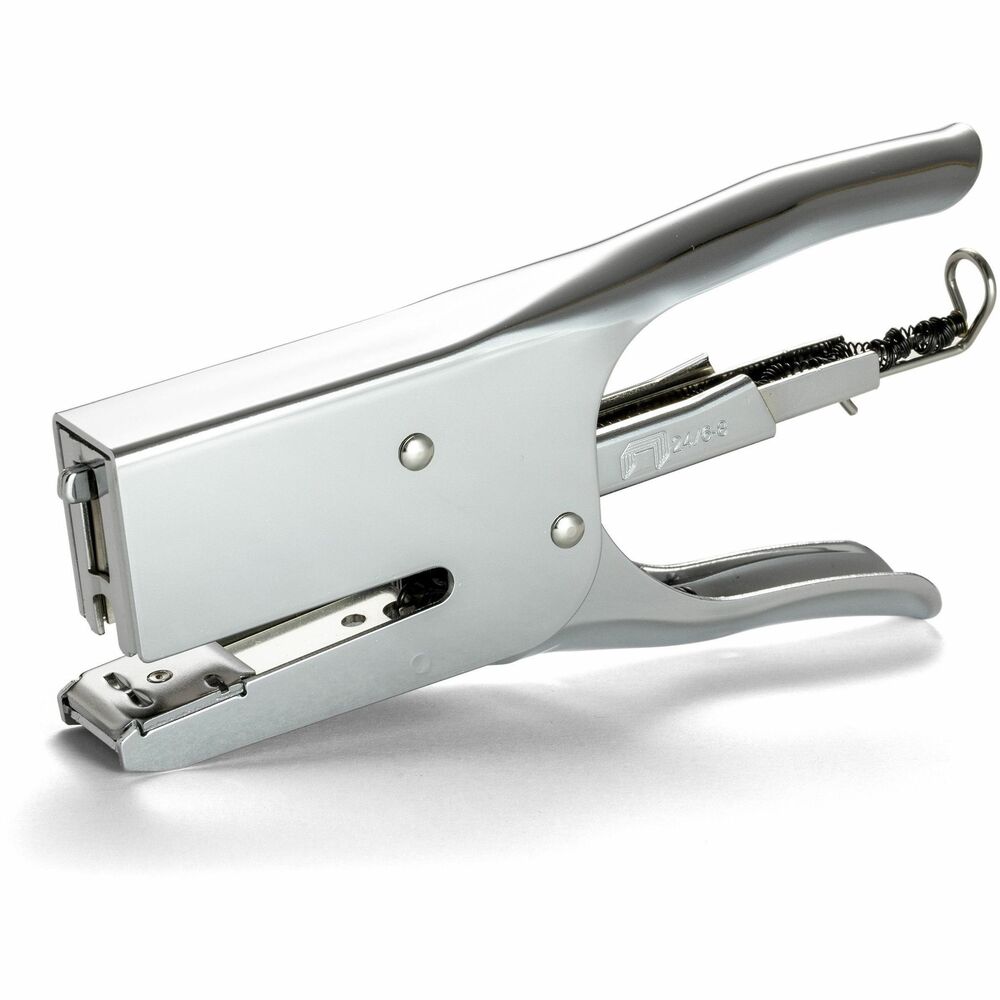 OIC97758 - Classic Plier Stapler features a durable, all-metal construction with a rear spring-loading mechanism. Stapler is compatible with 1/4" to 5/16" staples (not included). It is great for a variety of uses such as stapling cardboard, paper bags, envelopes, crafts and more. More from the Manufacturer
