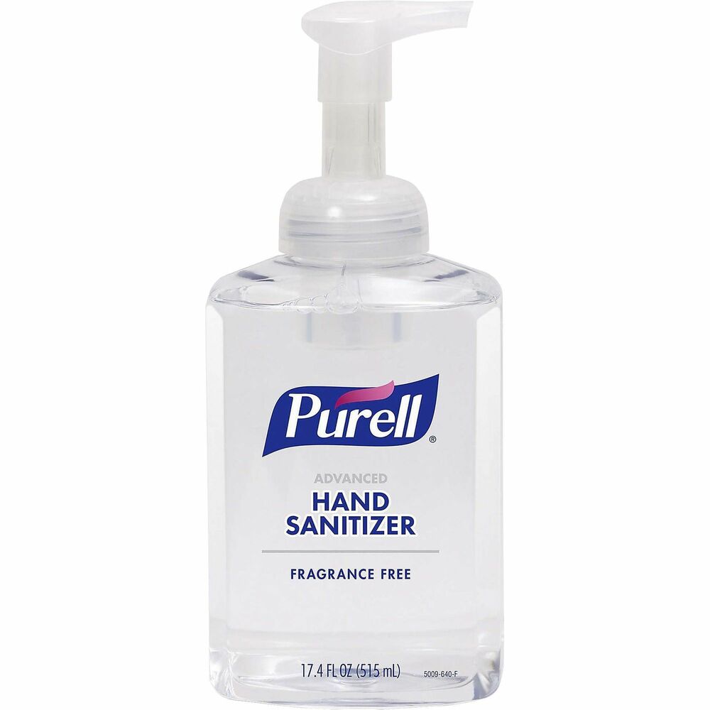 GOJ500904 - Promote well-being with PURELL Advanced Hand Sanitizer Foam. Luxurious foam is gentle on skin and dries quickly while killing 99.99 percent of germs that may cause illness. It clings to hands for mess-free sanitizing with a nourishing blend of four skin conditioners that are clinically proven to help maintain skin health. Fragrance-free sanitizer comes in a tabletop pump bottle for easy dispensing.