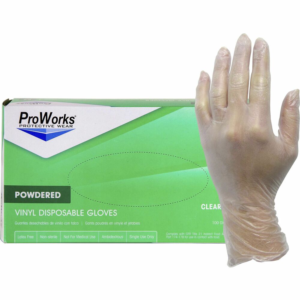 HOSGLV103PL - Vinyl Powdered Industrial Gloves are an excellent alternative for people with latex allergies. Industrial-grade gloves provide general protection for your hands. 3 mil thick gloves use beaded cuffs to prevent them from rolling down. Disposable design is perfect for use in industries such as building services, food-processing, government, grocery, hospitality and more.
