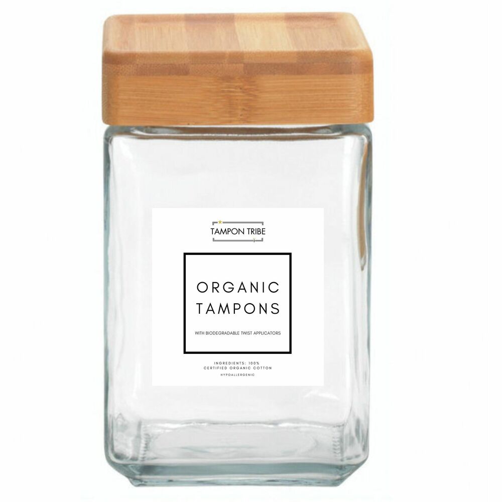 TTBTSPA4 - Elevate your feminine care items with these glass jars and bamboo lids. Double-walled, tempered glass jars are perfect for displaying your tampons in a sophisticated, classy container. Stylish design complements spas, offices, hotel bathrooms and more. Feminine care items are not included.