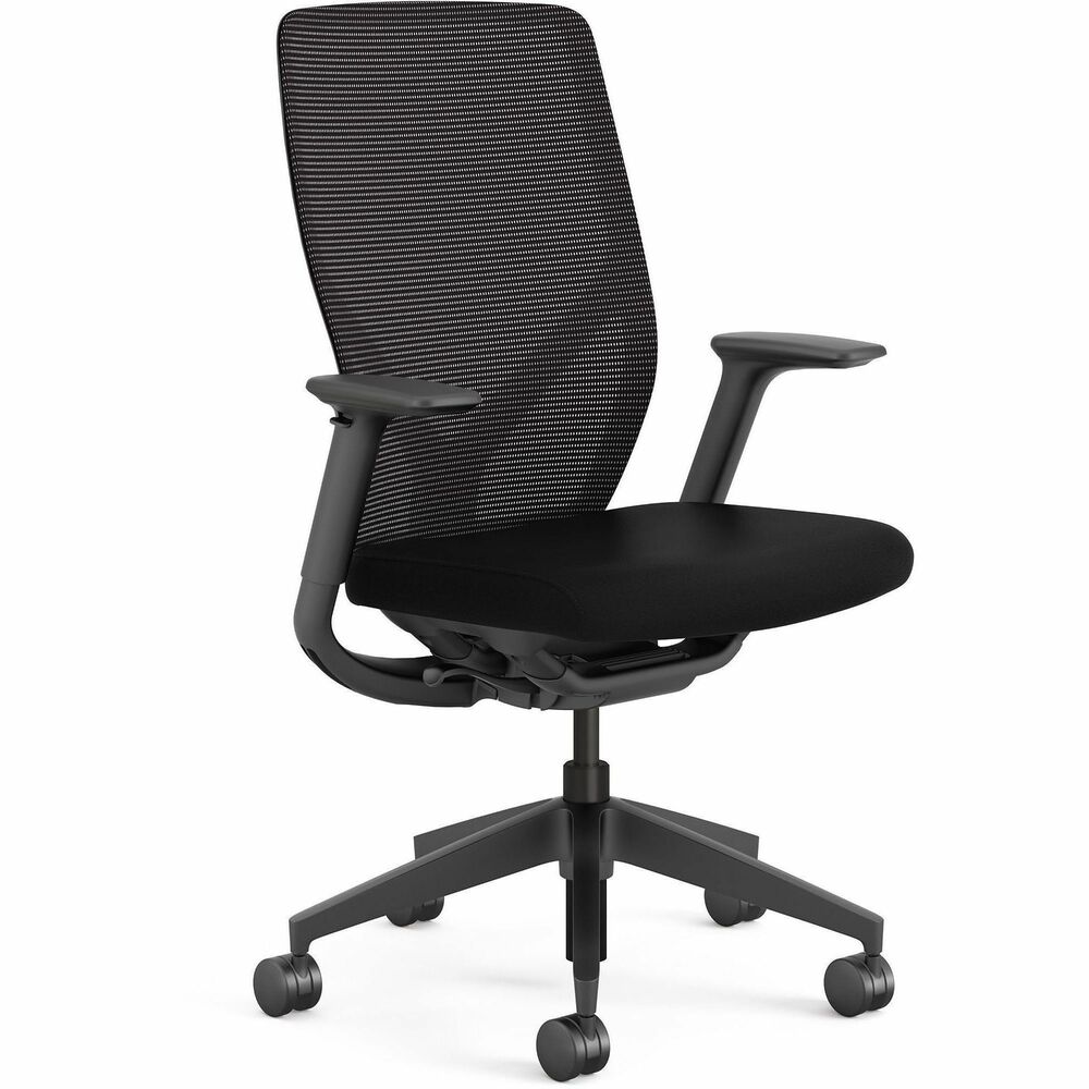 HONFXT0STAMC10T - Make your space work with Flexion. With a dynamic seat design that relieves pressure points, a single, uncomplicated lever for seat-height adjustment, and a clean, frameless aesthetic, this Flexion task chair keeps comfort and productivity at its peak. Ideal for unassigned seating spaces like benching, touchdown and hybrid areas, it offers straightforward performance and easy agility to energetic environments. Four-point seat suspension responds and adapts to your movements - no adjustments necessary. Seat height ranges from 15" to 19-5/8". Cushioned seat is upholstered in black fabric. Maximize your back and shoulder support with a back frame designed with torsion in mind to move and flex with you. Stay cool with 4-Way Stretch Mesh in black. Arms adjust in height. Hard casters on the standard black base allow easy movement. Weight capacity is 300 lb.