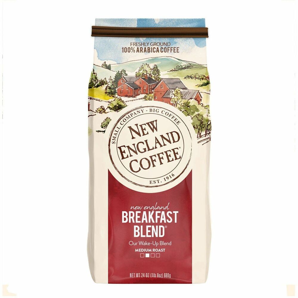 NCF77025 - Made using only the finest beans from Africa, Central and South America, this Breakfast Blend delivers a hearty, wake-me-up. Medium roast is made with freshly ground, 100 percent Arabica coffee. New England Coffee has roasted its premium coffee the same time-tested way for the last 100 years so you can count on every cup being just as delicious as the next. Large package of Kosher certified coffee brews enough for employees, guests and yourself.