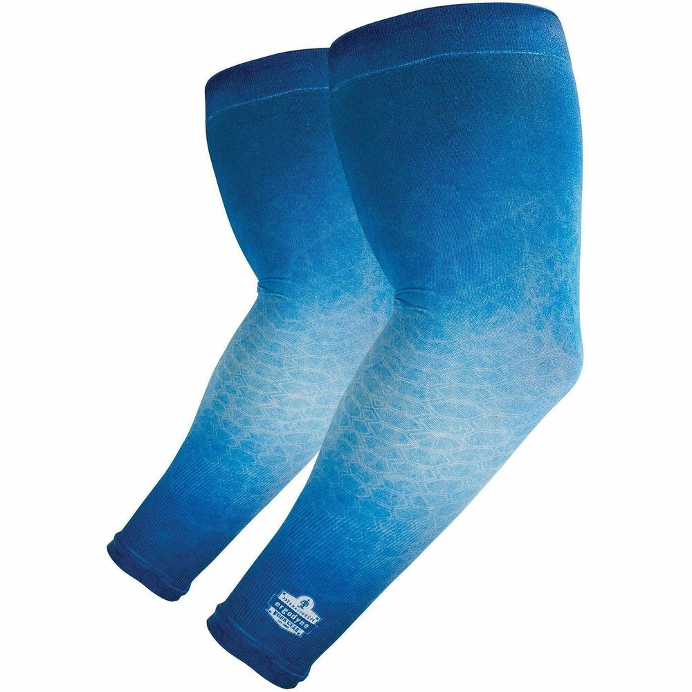 Ergodyne 6695 Sun Protection Arm Sleeves - Blue - UV Protection, Moisture Wicking, Stretchable, Machine Washable