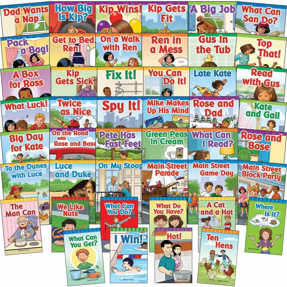SHL126779 - Colorful phonics books are designed to help early readers understand the relationship between letters and the sounds they make. Since not all words follow sound patterns and rules, young readers must also recognize words by sight. Storybooks with decodable text provide opportunities to practice phonics and word-recognition, giving early learners the foundation they need to become successful readers for life. Fun, clever stories introduce beginning readers to long and short vowel sounds. Extension activities and discussion questions are included in the back of each book.
