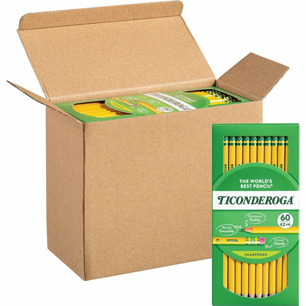 DIXX14634 - Ticonderoga pencils offer a satin-smooth finish to enhance writing comfort. Exclusive, soft, graphite-core formula gives you extra-smooth performance and a rich, black laydown. Pencils are crafted from premium, sustained-yield wood and are easy to sharpen. Pencil is PMA certified nontoxic. Top-quality, latex-free eraser provides easy, clean corrections.