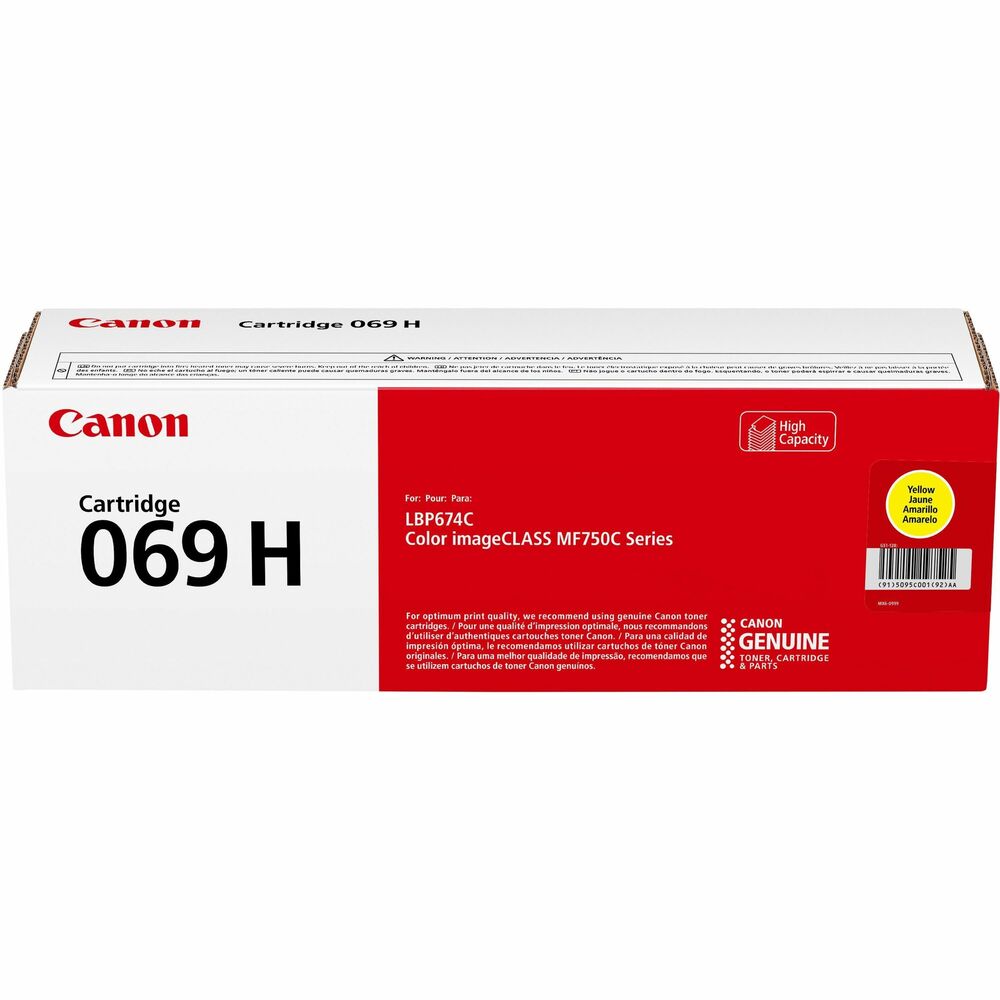 CNMCRTDG069HYW - Designed by Canon engineers and manufactured in Canon facilities, this Canon Genuine Toner is developed using precise specifications to perform better in your Canon devices. Toner Cartridge 069 works in Canon imageClass LBP674Cdw, MF753Cdw and MF751Cdw laser printers. Toner helps prevent smearing, smudging and streaking for outstanding quality, giving you the confidence to print anything from business documents to schoolwork. High-capacity cartridge yields approximately 5,500 pages.