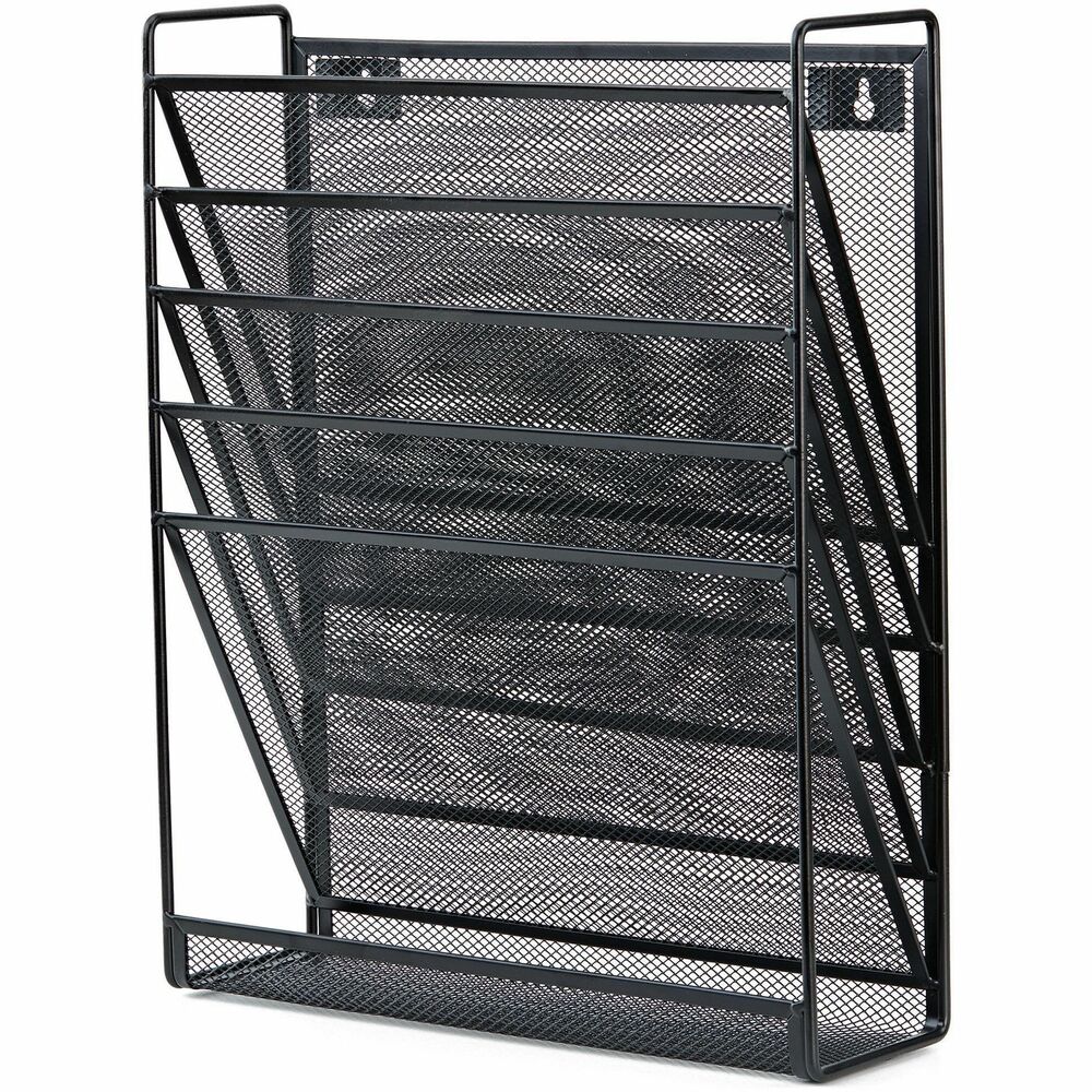 LLR95280 - 5-Pocket Wall File helps keep you organized and your desk clutter-free. Wall-mountable organizer is made of steel mesh for a modern touch that blends into any space. Wall file features five pockets to organize letter-size documents and files.