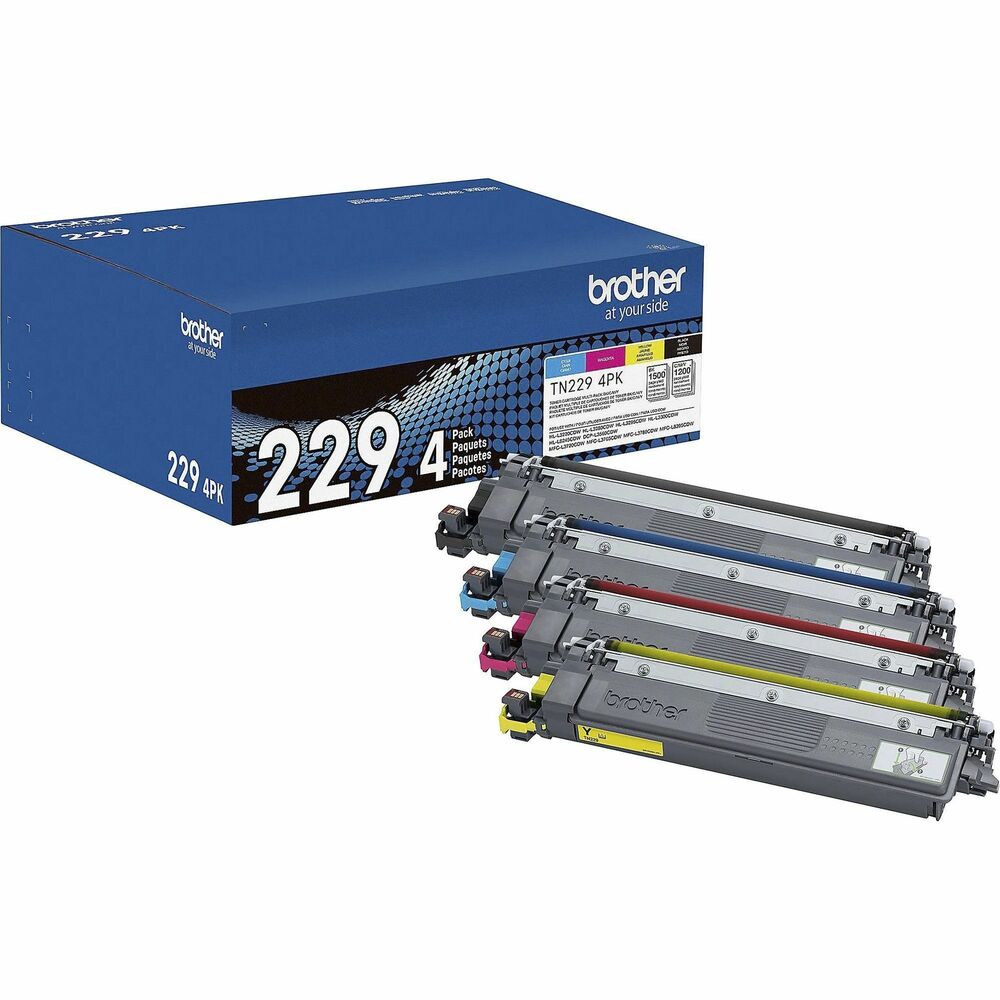 BRTTN2294PK - Print confidently with this Genuine TN229 Standard-Yield Toner Multipack. It contains one of each cyan, magenta, yellow and black toner cartridges for convenient printer refilling that Brother recommends for its multifunction and all-in-one, digital color printers. They produce rich, sharp tones and vibrant, eye-catching color. Toner cartridges provide reassuring compatibility, consistently reliable results and effective page yields up to 1,500 pages (black) and 1,200 pages (cyan/magenta/yellow) for a trusted choice for printing professional-looking, laser-quality business documents. Use with Brother multifunction and all-in-one, digital color printers: HL-L3220CDW, HL-L3280CDW, HL-L3295CDW, HL-L3300CDW, HL-L8245CDW, MFC-L3720CDW, MFCL3765CDW, MFC-L3780CDW and MFC-L8395CDW.