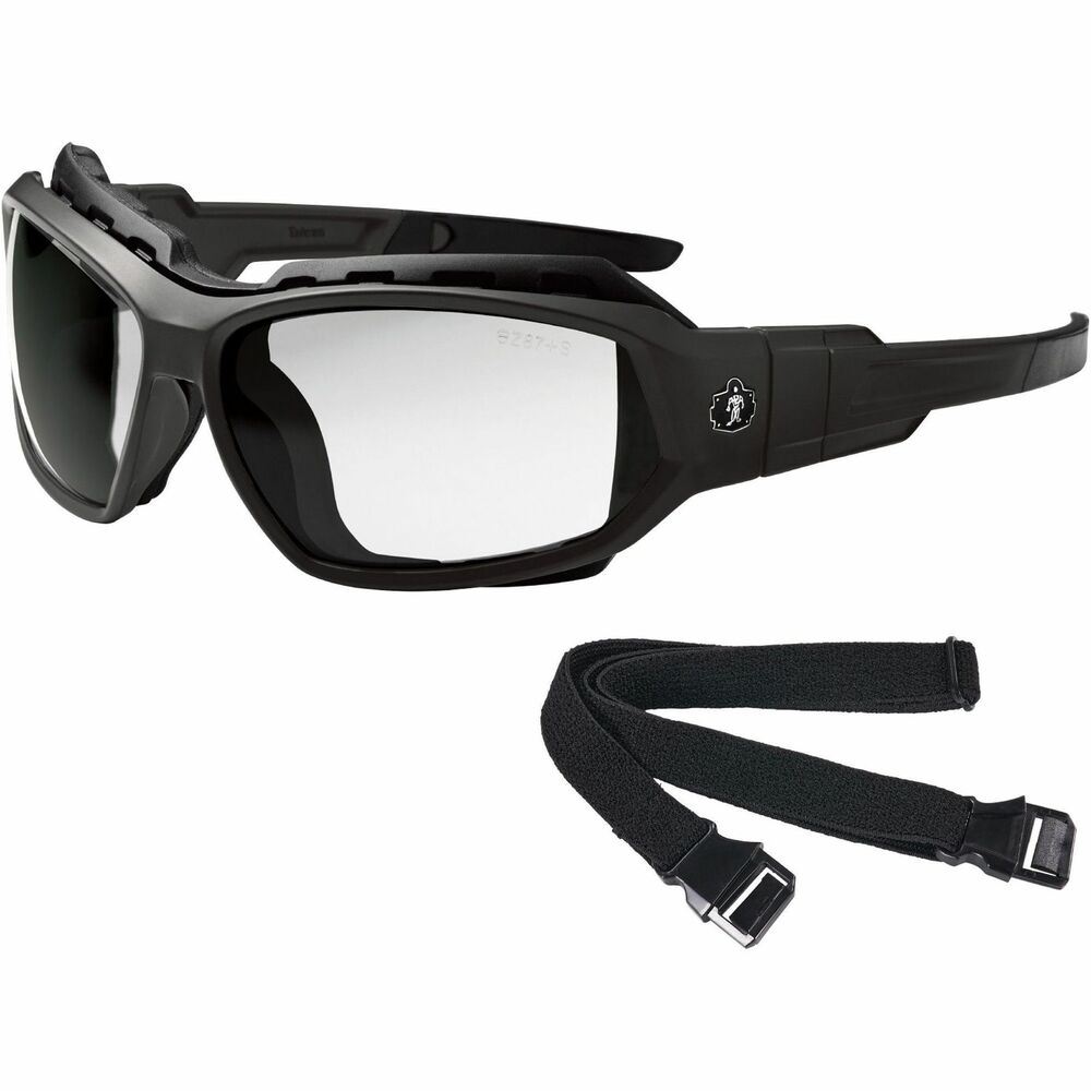 EGO56005 - Removable rubber temples let you convert these glasses to goggles with the included goggle elastic strap. Add the removable foam gasket (included) for a dust-beating seal. Tough, polycarbonate lenses are anti-scratch and anti-fog to protect against impacts and filter 99.9 percent of harmful UVA, UVB and UVC rays. With 95 percent Visual Light Transmission (VLT), clear lenses work well in indoor, low-light and nighttime conditions. Durable frames bend and flex without breaking. Nonslip rubber temples keep the glasses secure and resist sweat. These impact-resistant safety glasses are tested to ANSI/ISEA Z87.1-2020 High-Velocity Impact Protection and optical requirements that is the U.S. standard for Personal Eye and Face Protection Devices and is listed on the frame (Marks: Z87.1+ X). Skullerz Loki Anti-Scratch and Enhanced Anti-Fog Safety Spoggles are also tested to MIL-PRF-32432 Ballistic Fragmentation, Class 1.