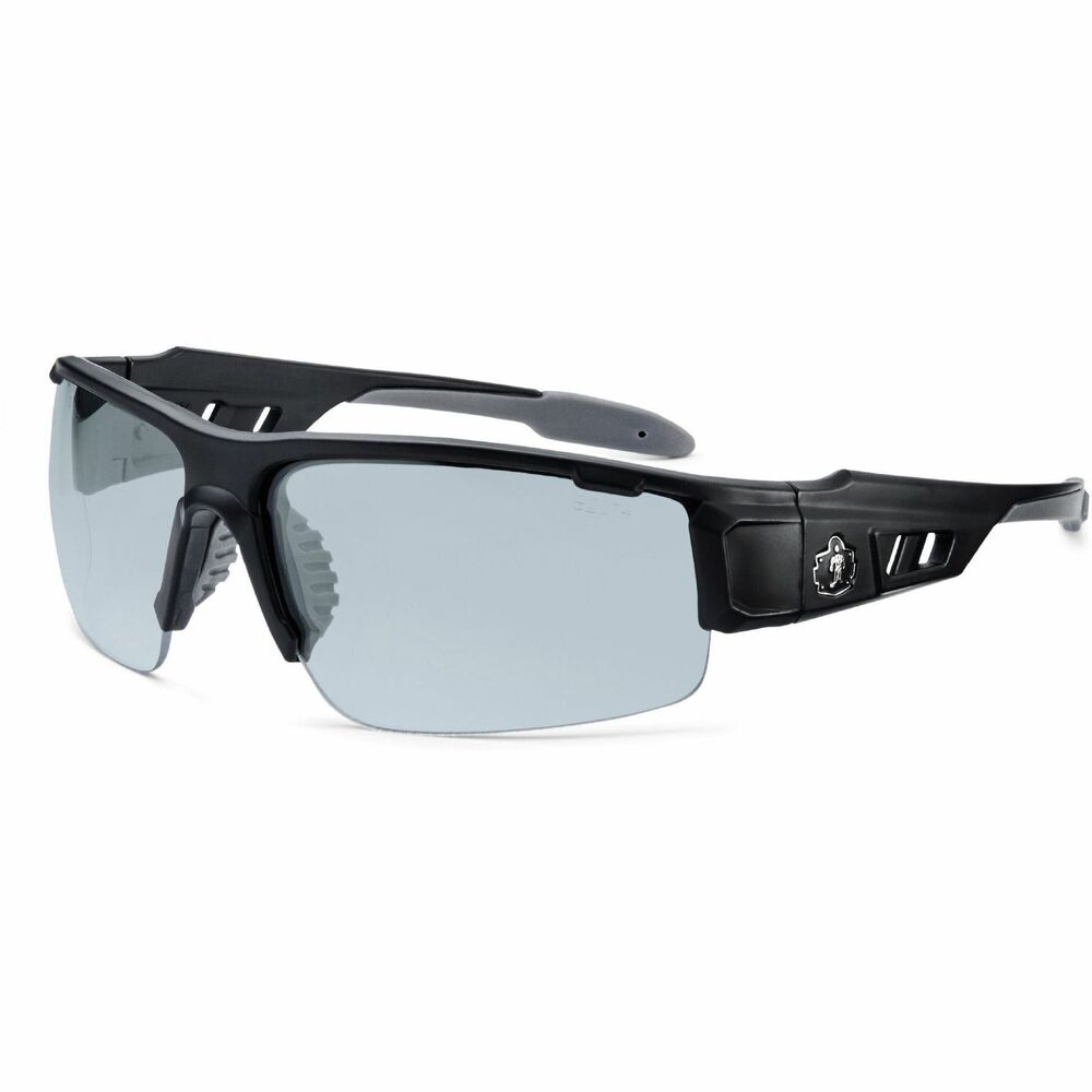 EGO52085 - Skullerz Dagr Anti-Scratch & Enhanced Anti-Fog Safety Glasses are half-frame glasses with a blade-style design for a sleek, sporty look perfect for on and off the job. Tough, anti-scratch, anti-fog, polycarbonate lenses protect against impacts and filter 99.9 percent of harmful UVA, UVB and UVC rays. Durable frame bends and flexes without breaking. Nonslip, rubber nose piece and rubber temples keep glasses secure and resist sweat. Fog-Off Plus technology delivers scratch-resistance and enhanced, anti-fog performance for improved clarity and durability. They are useful for those working with dust masks or in extreme temperature change. Impact-resistant safety glasses are tested to ANSI/ISEA Z87.1-2020 High-Velocity Impact Protection and optical requirements. They are also tested to MIL-PRF-32432 Ballistic Fragmentation Class 1. Indoor/outdoor lenses with 50 percent VLT are perfect for indoor, nighttime, hazy and cloudy conditions.