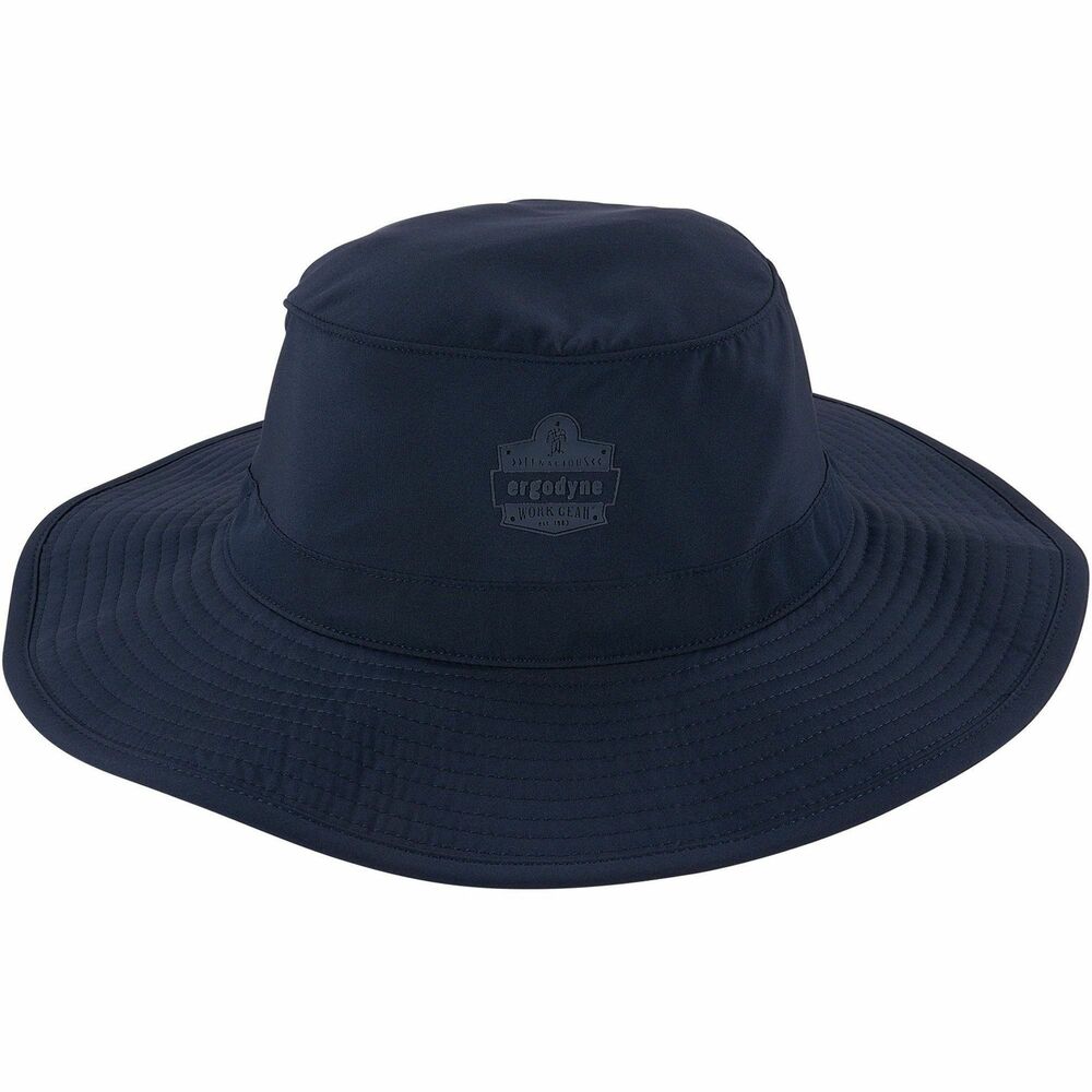 EGO12665 - Chill-Its 8939 Cooling Bucket Hat features a performance evaporative cooling material when worn wet and wicks sweat and moisture when worn dry. Simply dunk in water for immediate cooling relief. Polyester-spandex hat easily folds up for storage and offers a comfortable, stretchable fit. Wide brim and UPF 50+ treatment offer face, ear and neck protection from harmful UV rays. Anti-odor treatment allows fresh all-day wear. One size fits most. Back-of-hat cinch cord adjusts for a comfortable fit. Diameter ranges from 22" to 26". Brim is 2" wide. Flexible hat is ideal for construction, landscaping, roofing or anyone working in the heat.