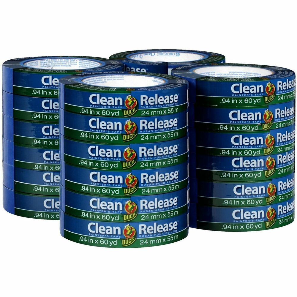 DUC284371 - Clean Release Blue Painter's Tape covers a variety of surfaces to assure clean paint lines. Medium adhesion is ideal for harder, more durable surfaces like painted walls, trim, glass, wood and metal. Tape goes on with quick-stick action and can be easily removed without residue up to 14 days later. Painter's tape functions for both indoor and outdoor projects with UV-resistant feature. Use on hardwood floors is not recommended.