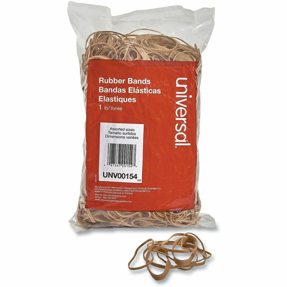 UNV00154 - An excellent value, pound for pound-buy by the weight, and reap the savings associated with buying in bulk. High-rubber content, never less than 70%, ensures excellent elasticity and a high break point. Use them in the office, in your shop or in your kitchen. They even meet all FDA requirements for direct food contact.