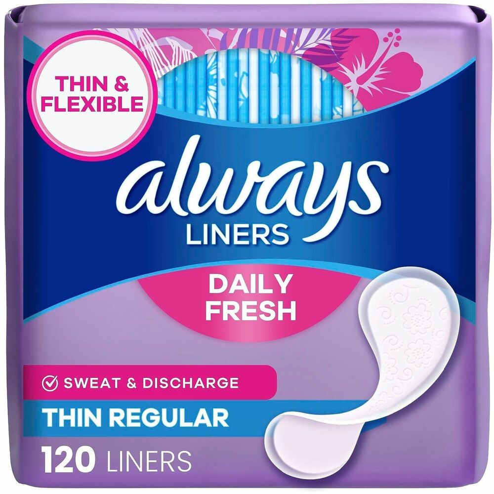 PGC10796 - WHY YOU WILL LOVE ITYou want to feel fresh all day no matter what you do Discover Always Thin No Feel Protection Daily Liners Regular for discreet protection against daily discharge and odors. These pantiliners are made to be thin and absorbent for everyday freshness. Plus, the Edge-2-Edge adhesive helps hold the liner in place. For comfortable protection on the go, they are individually wrapped, so you can take them anywhere. The Always Liners Fit sizing chart shows a range of liners for different shapes and needs for you to find your best fit. Get daily protection against discharge and odors that is so discreet you won't even know it's there.