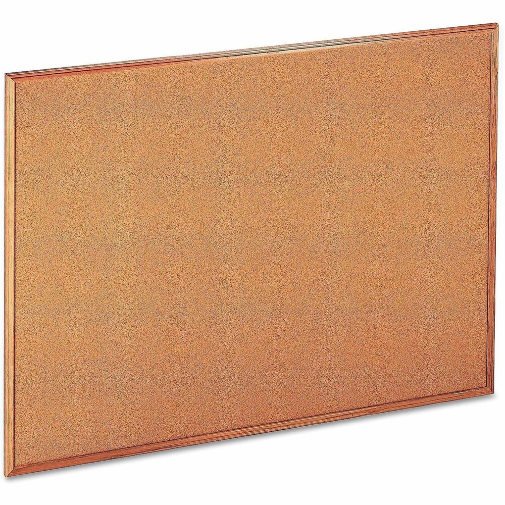 UNV43604 - Get organized and keep important notes in-view with a classic, durable, all-natural cork board. The self-healing board accepts pushpins. Constructed with an attractive, 0.75" wide, classic, oak finished frame that blends into any decor. The dense fiberboard backing provides added durability for lasting use. Includes a wall mounting kit for easy installation. The versatile bulletin board can be mounted horizontally or vertically.