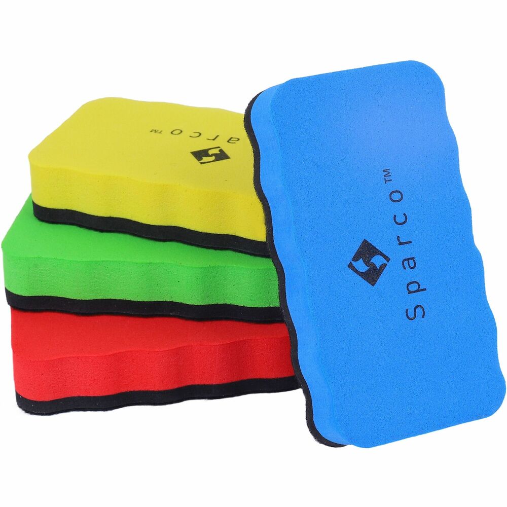 SPR70210 - Use these board erasers to easily erase whiteboards. EVA foam removes markings without scratching the surface. Magnetic design allows quick access for convenient erasing. Upgraded design better adheres to glass boards with magnetic backing.