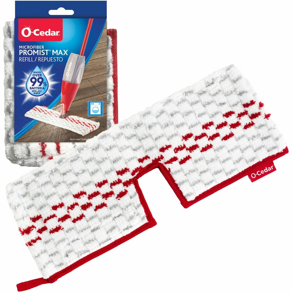 FHP163113 - Mop pad refill is designed for the O-Cedar ProMist MAX Microfiber Spray Mop that elevates your floor-cleaning game with quick cleaning and less waste. This microfiber mop pad removes tough dirt, grime and more than 99 percent of bacteria with just water. Double-sided design means you can clean with one side and flip to clean with a fresh pad. Refill is washable and can be reused over again. Use to clean all hard floors, including laminate, wood and tile.