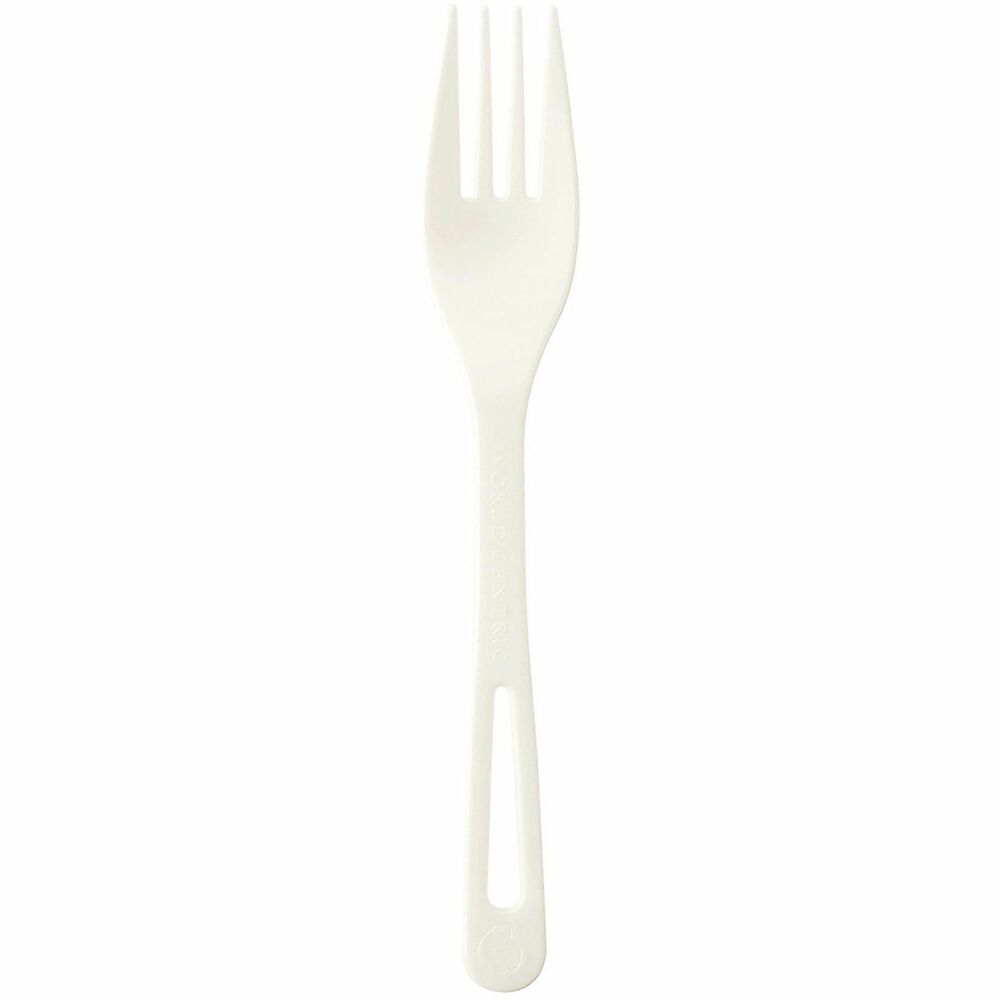 WORFOPS6 - World Centric Compostable White Cutlery is made from TPLA, a bio-based plastic made from plants sugars and minerals. Great for parties, picnics and takeout, these eco-friendly utensils are reusable and dishwasher safe up to 100 loads. They're USDA Certified Biobased, Compost Manufacturing Alliance (CMA) Approved, NSF Industrial Certified Compostable and Din Certco Industrial Certified Compostable. As a certified B Corporation, World Centric is dedicated to upholding the highest standards of social and environmental responsibility, transparency and accountability. We proudly give 25-percent of our profits to grassroots organizations driving global change. Choose World Centric compostable foodservice products and make a difference today.
