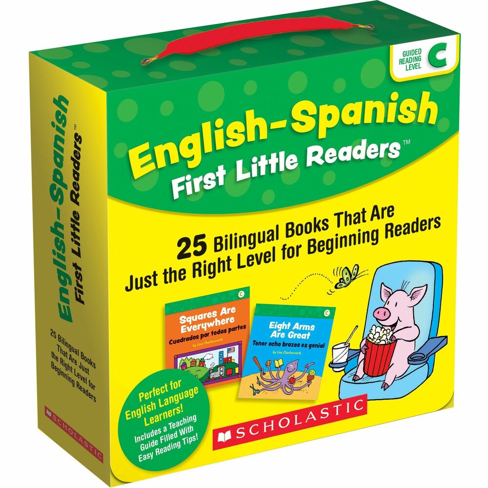 SHS1338662090 - Give English Language Learners (ELL) the support they need in reading with these tempting little books featuring text in English and Spanish. Written to correlate with Guided Reading Level C, these simple, predictable stories feature high-frequency words, rhyming repetition and helpful illustrations on topics students love. They are perfect as a bilingual resource for early learners or introducing English speakers to a new language. Book set includes 25 books that are perfect for small groups. Each book contains eight pages, four-page family guide and storage box.