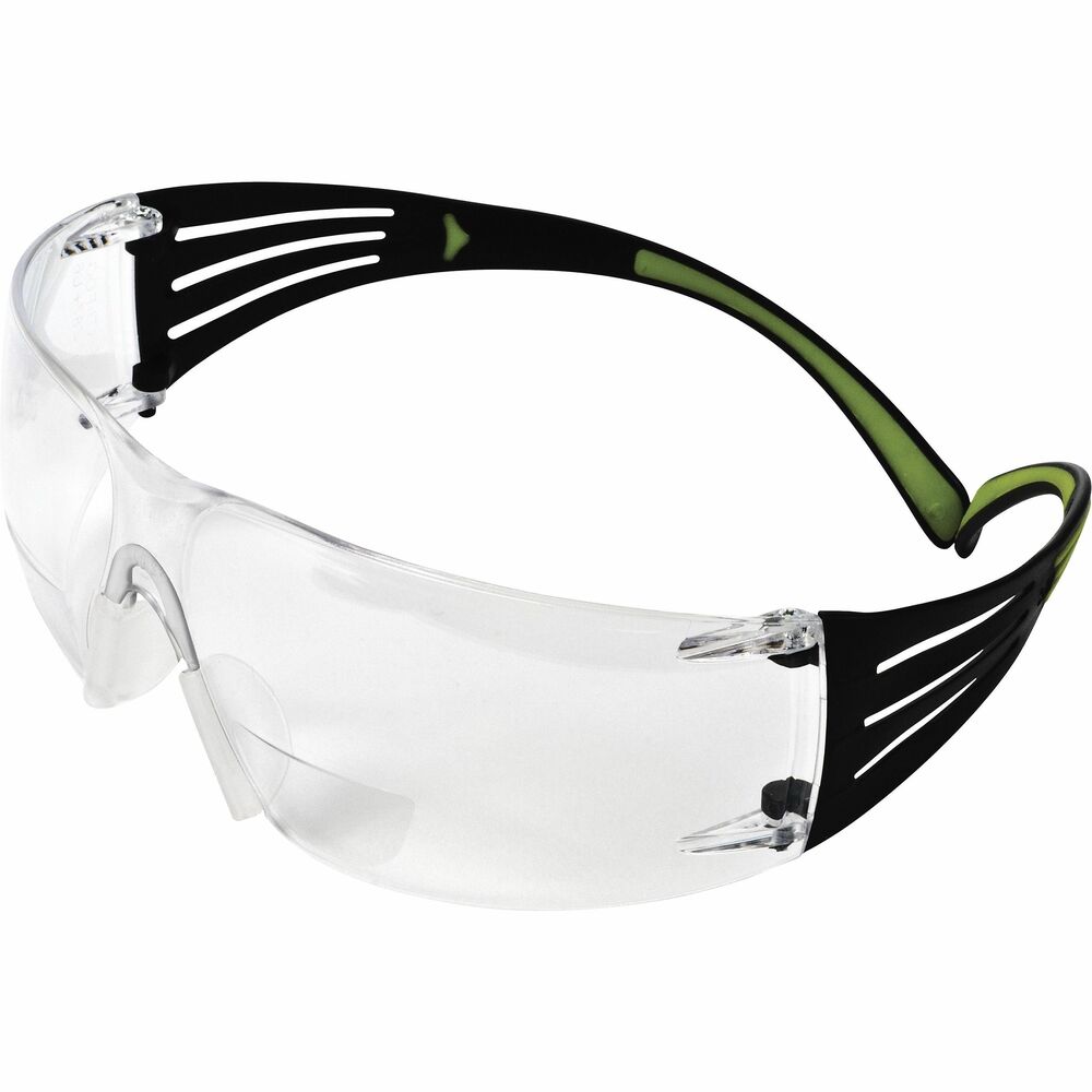 MMMSF420AF - Take the next step in comfort with SecureFit 400 Series Protective Eyewear. It features Pressure Diffusion Temple technology; soft, one-piece nose bridge; and dual-injected temples for optimal comfort. Curved temples apply pressure to the less sensitive portion of your head instead of your temples. Slotted ribs allow the temples to flex and self-adjust to your head size. Clear, anti-fog polycarbonate lenses absorb 99.9 percent of UVA/UVB/UVC rays. 2.0 plus reading diopter helps workers who have difficulty reading small print or engage in small, detailed work. Protective eyewear meets ANSI Z87 plus for impact-resistance and CSA Z94.3 requirements.