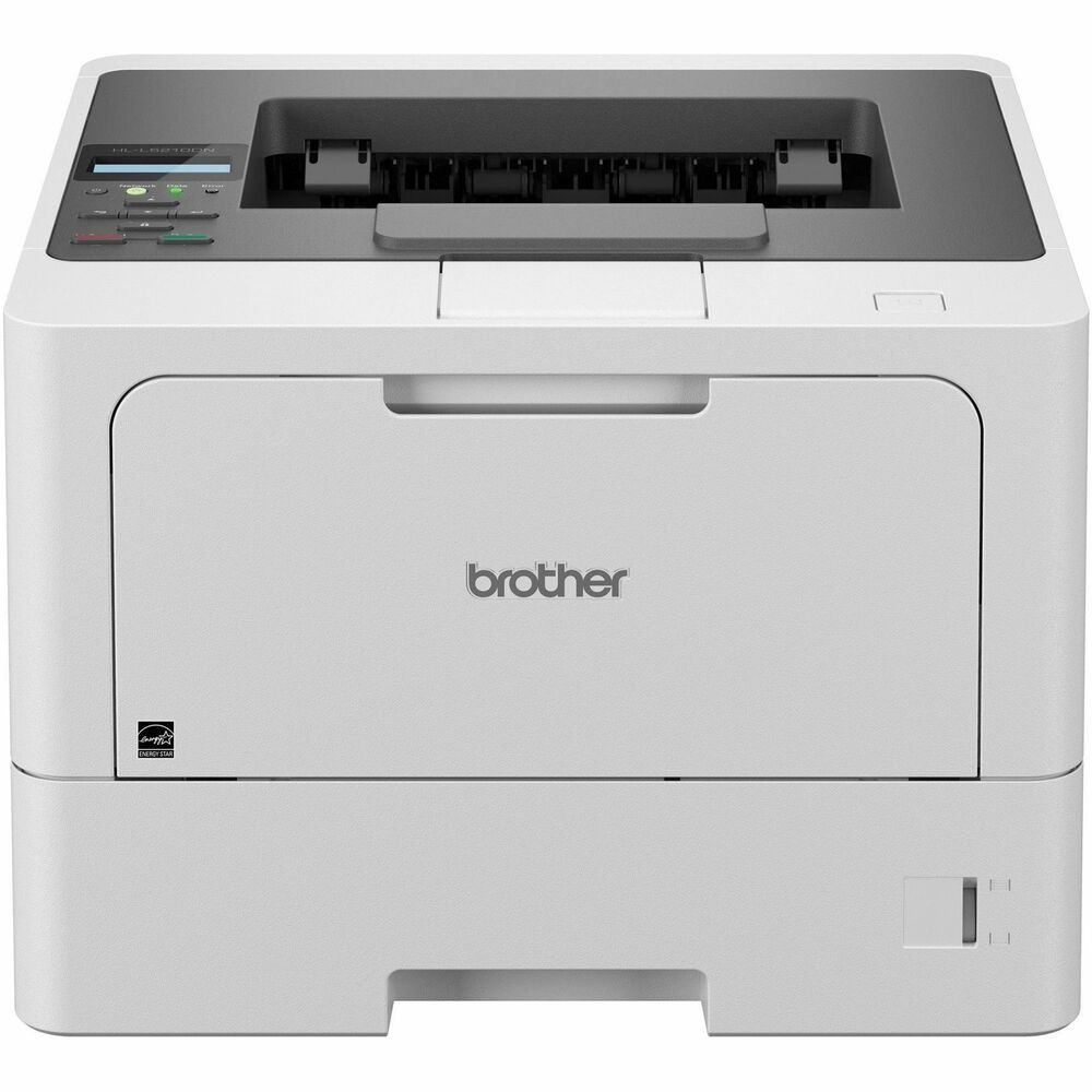 BRTHLL5210DN - HL-L5210DN Business Monochrome Laser Printer is a great choice for busy offices and small workgroups that need cost-efficient printing, versatile paper handling, advanced security features and high-quality output. High-performance, reliable printer helps increase productivity with a fast print speed up to 48 ppm. Use Brother Genuine TN920XXL Super High-Yield 11,000-Page Replacement Toner Cartridge (not included) to help minimize refill time. 250-sheet input tray adjusts for letter/legal-size paper. 100-sheet multipurpose tray is ideal to print on custom media or envelopes. Optional trays (not included) expand paper capacity to hold up to 1,390 total sheets. Automatic two-sided printing helps reduce paper waste. Triple Layer Security helps safeguard your network, keep devices secure and protect documents in transit. Printer is Energy Star certified and EPEAT silver-rated and features Eco Mode to reduce power consumption. Connect with Gigabit Ethernet.