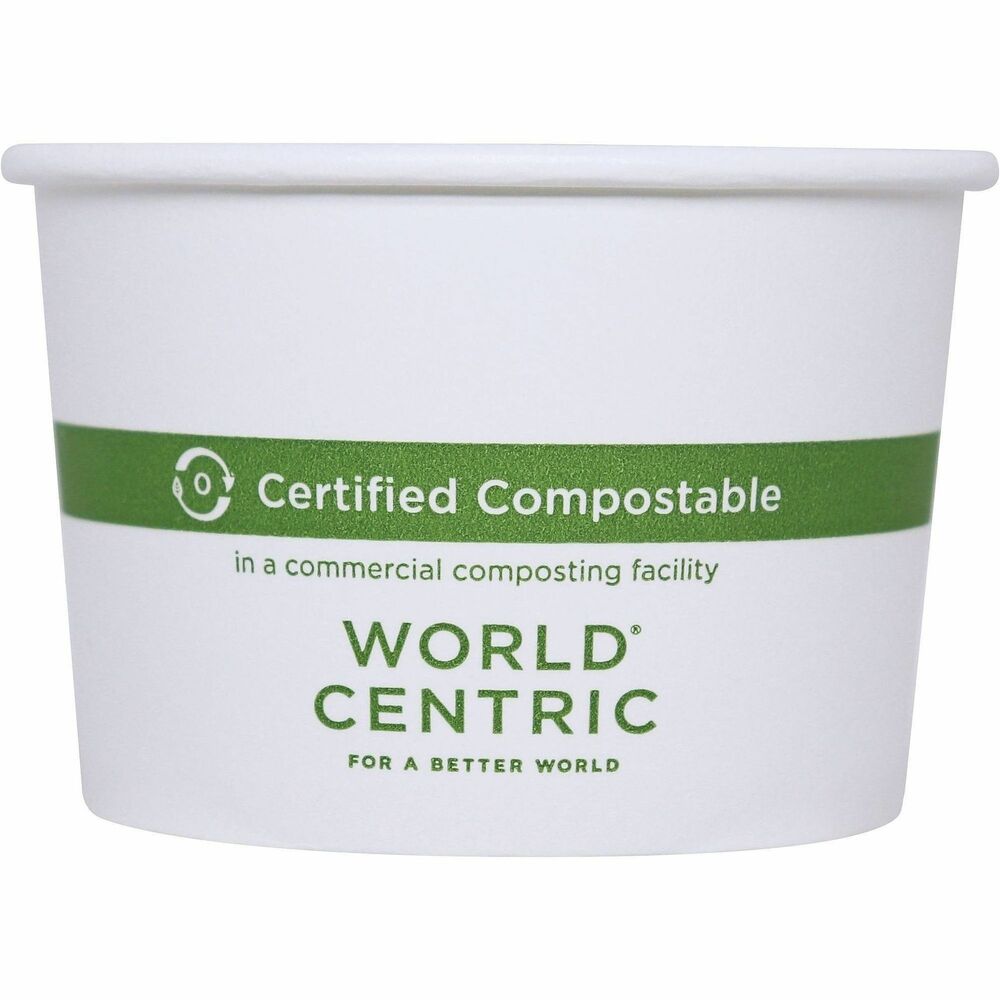 WORBOPA8 - World Centric White Paper Bowls are made from sustainable FSC-certified paper with a bio-based lining made from plant sugars. They're great for restaurants, grocery stores, food trucks or fast casual dining. These eco-friendly bowls are light-weight and great for restaurants serving hot or cold foods like soups, salads and ice cream. They're USDA Certified Biobased, Compost Manufacturing Alliance (CMA) Approved and NSF Industrial Certified . As a certified B Corporation, World Centric is dedicated to upholding the highest standards of social and environmental responsibility, transparency and accountability. We proudly give 25-percent of our profits to grassroots organizations driving global change. Choose World Centric foodservice products and make a difference today.