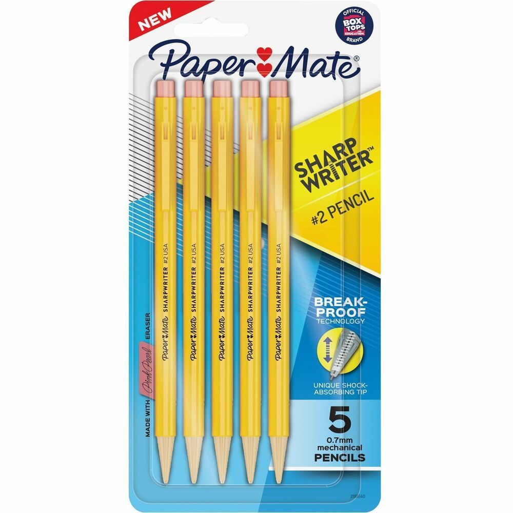 PAP2200939 - Sharp Writer Mechanical Pencils feature break-resistant lead and a shock-absorbing tip to reduce lead breakage. Twist-to-advance mechanism silently advances the lead to minimize distractions when writing. Mechanical pencil offers a convenient pocket clip to attach to pockets and notebooks.