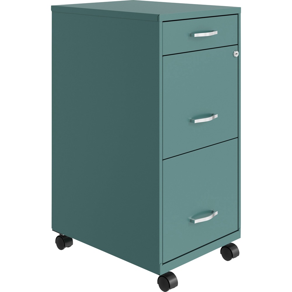 NPRVF318BMTL - Perfect for your small or home office, the Mobile File Cabinet offers a convenient storage solution with two file drawers and an accessory drawer for cell phones, tablets, cables and small supplies. Two locking file drawers open and close with smooth-glide suspension for easy access to your important, frequently used documents. Full high-side drawers accommodate letter-size, hanging file folders and feature a 3/4 drawer extension. Cam lock secures both drawers. Four casters allow you to move the pedestal where you need it. Painted steel surface is nonporous and easy to clean. The 18" depth makes it easy to slide under worksurfaces.