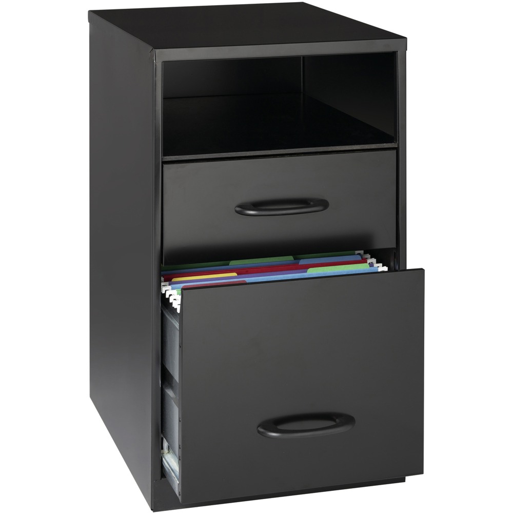 NPRVF318DDBK - Perfect for your small office or home office, the File Organizer Cabinet provides versatile storage solutions for your supplies and files. Open storage shelf offers easy access to frequently used devices and other items. Accessory drawer is perfect for office supplies. File drawer with high sides accommodates letter-size hanging files. Drawers smoothly open and close using a patented glide suspension, and the 3/4 drawer extension prevents tipping. Convenient, 18" depth fits well under or beside your worksurface. Metal cabinet surface is nonporous and easy to clean.
